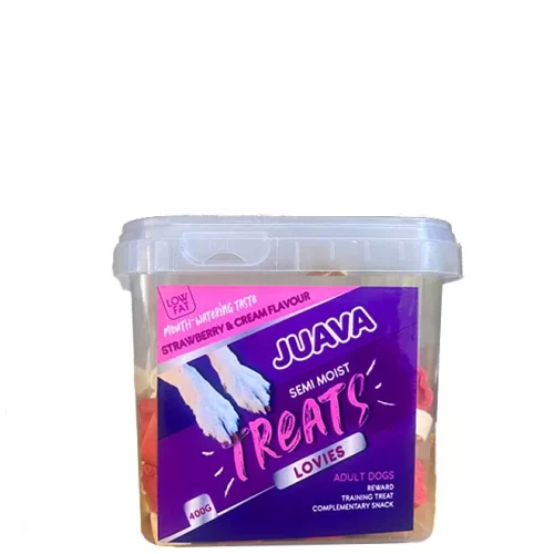 Juava Semi Moist Treats Lovies Strawberry and Cream 400g 1