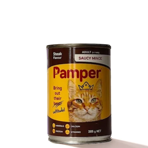 Pamper Cat Can - Steak Mince 385g
