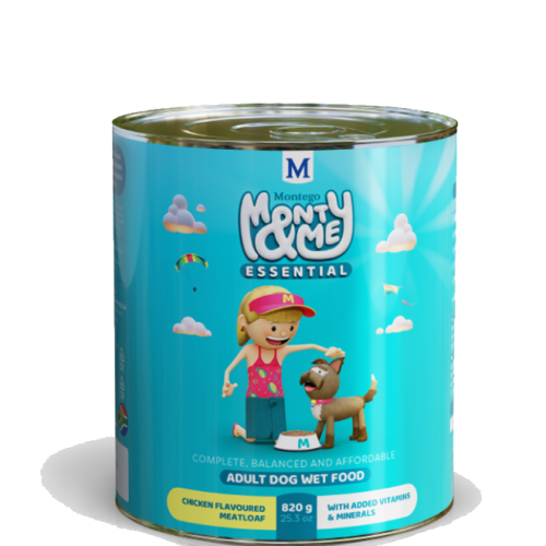 Monty & Me Essential Can Food Chicken Meatloaf 820g