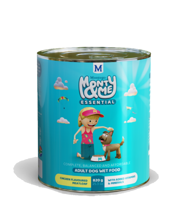 Monty & Me Essential Can Food Chicken Meatloaf 820g