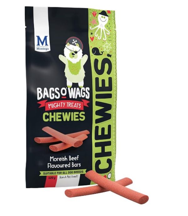 Montego Bags O' Wags Chewies Beef Dog Chew Treats 120g