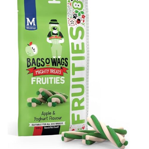 Montego Bags O' Wags Fruities Apple & Yoghurt Dog Chew Treats 120g