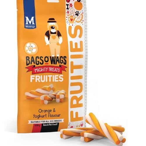 Montego Bags O' Wags Fruities Orange & Yoghurt Dog Chew Treats 120g