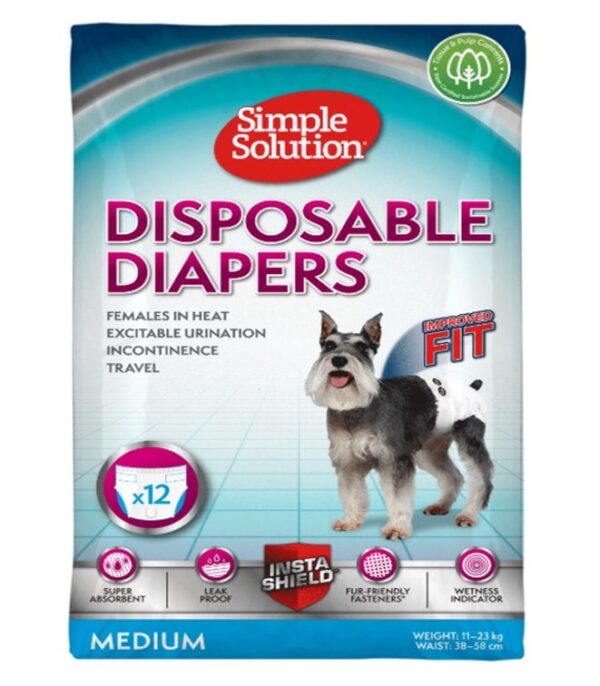 Simple Solution Disposable Diapers Medium (12 Pack)