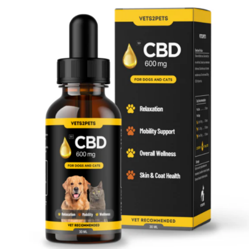 Vets2Pets Premium CBD Oil for Dogs & Cats - 600mg CBD (30ml)